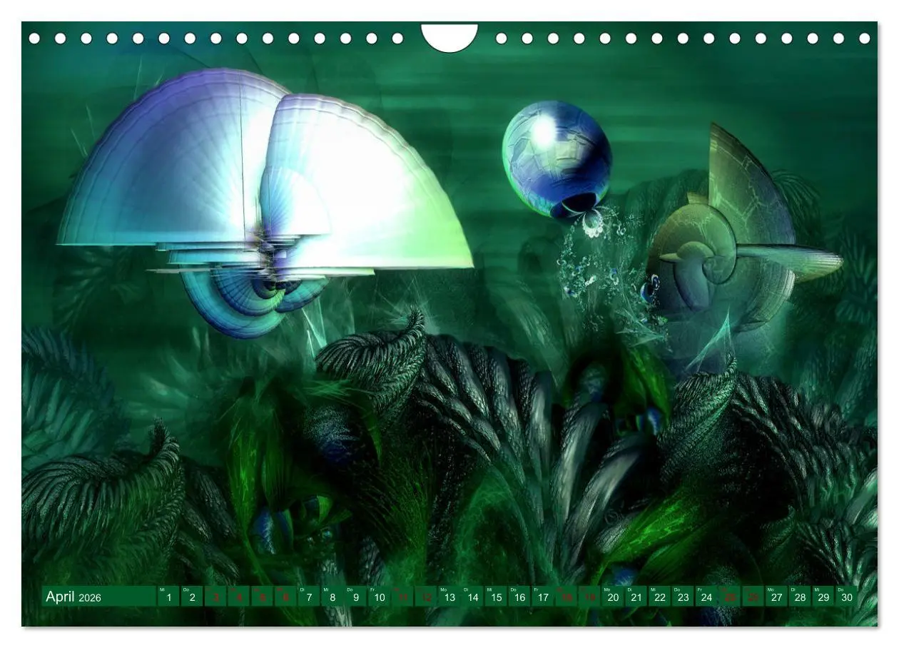 Bild: 9783457580202 | Fraktale Fantasiewelten (Wandkalender 2026 DIN A4 quer), CALVENDO...