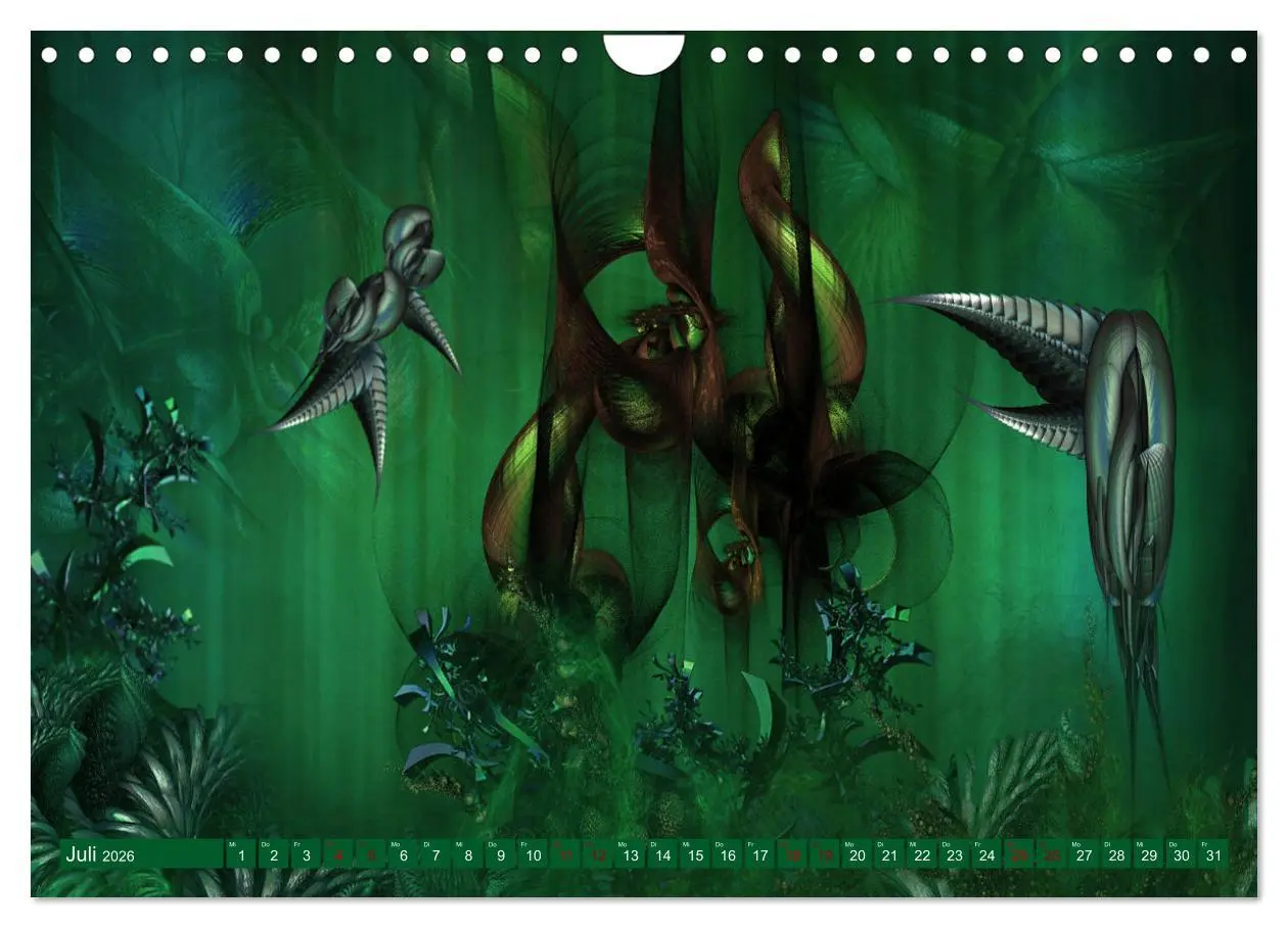 Bild: 9783457580202 | Fraktale Fantasiewelten (Wandkalender 2026 DIN A4 quer), CALVENDO...