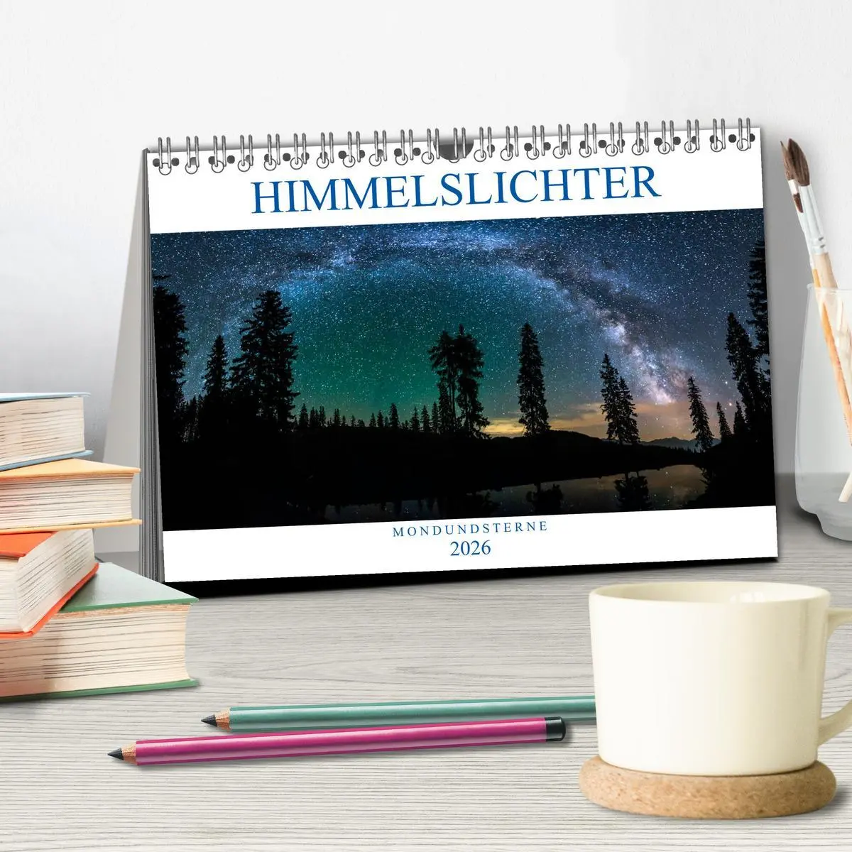 Bild: 9783457890202 | Himmelslichter - Mond und Sterne (Tischkalender 2026 DIN A5 quer),...