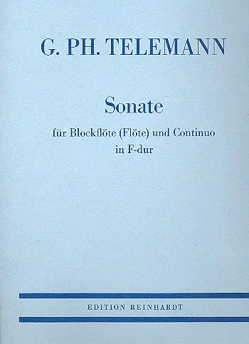 Cover: 9783497010202 | Sonate F-Dur für Blockflöte (Flöte) und Bc | Georg Philipp Telemann