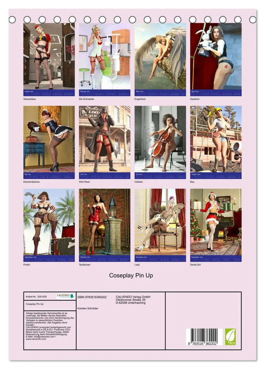 Bild: 9783516360202 | Coseplay Pin Up (Tischkalender 2026 DIN A5 hoch), CALVENDO...