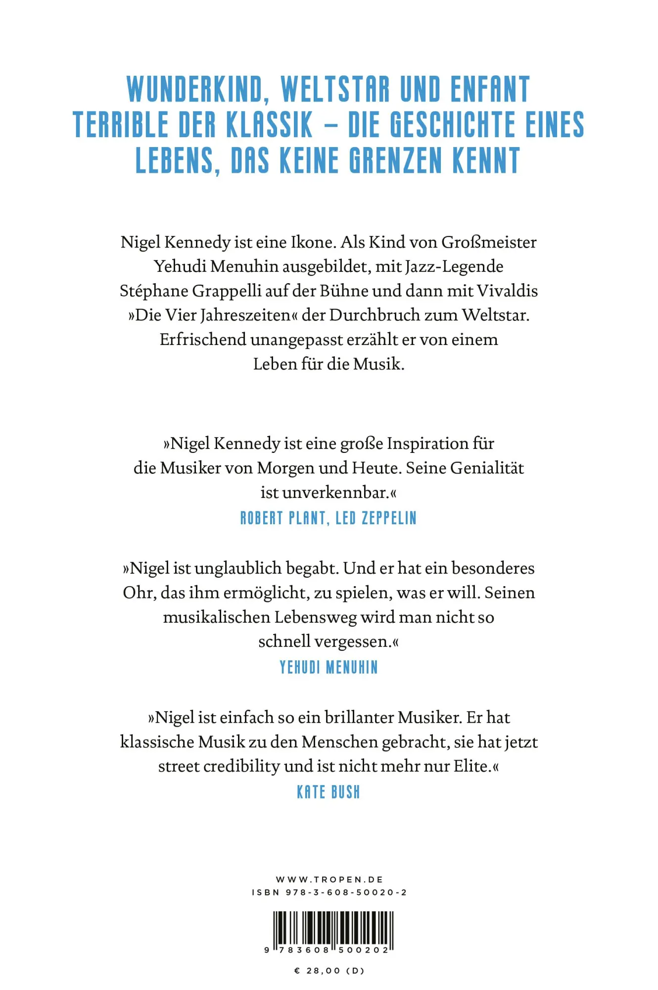 Rückseite: 9783608500202 | Mein rebellisches Leben | Mein Leben | Nigel Kennedy | Buch | 519 S.