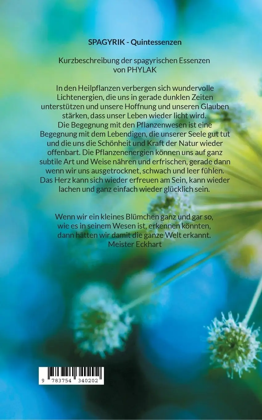 Rückseite: 9783754340202 | Spagyrik Quintessenzen | Matthias Felder | Taschenbuch | Paperback