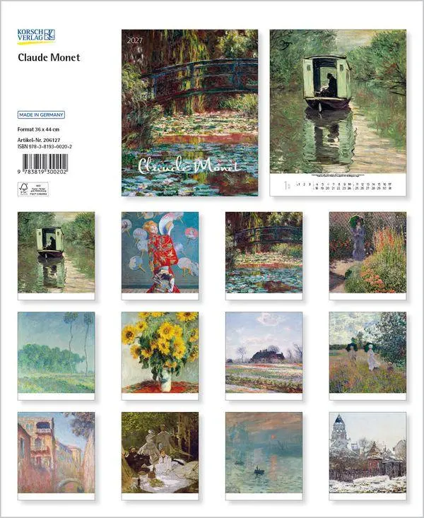 Bild: 9783819300202 | Claude Monet 2027 | Verlag Korsch | Kalender | Spiralbindung | 14 S.
