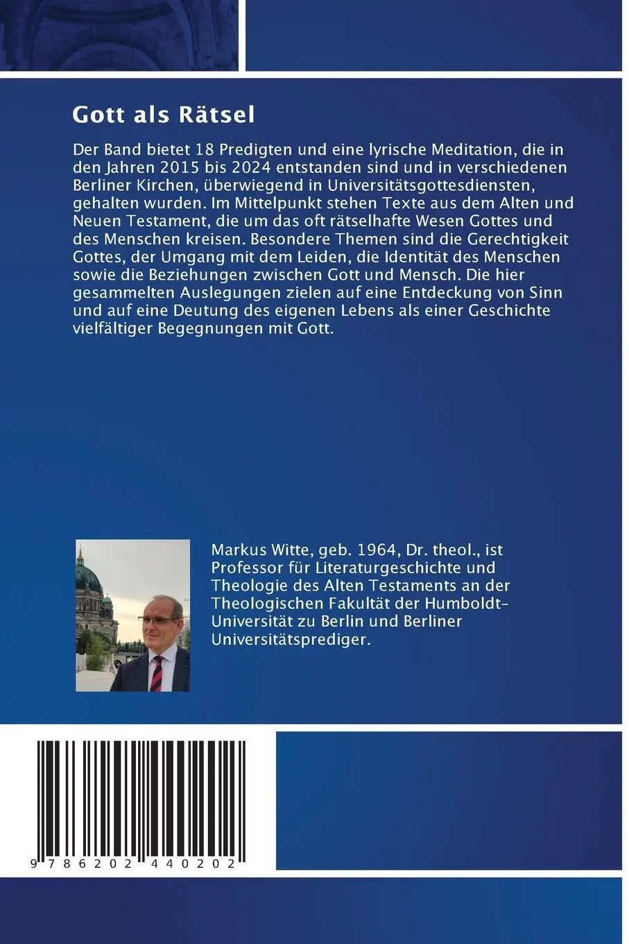 Rückseite: 9786202440202 | Gott als Rätsel | Predigten und Gedanken zu biblischen Texten | Witte