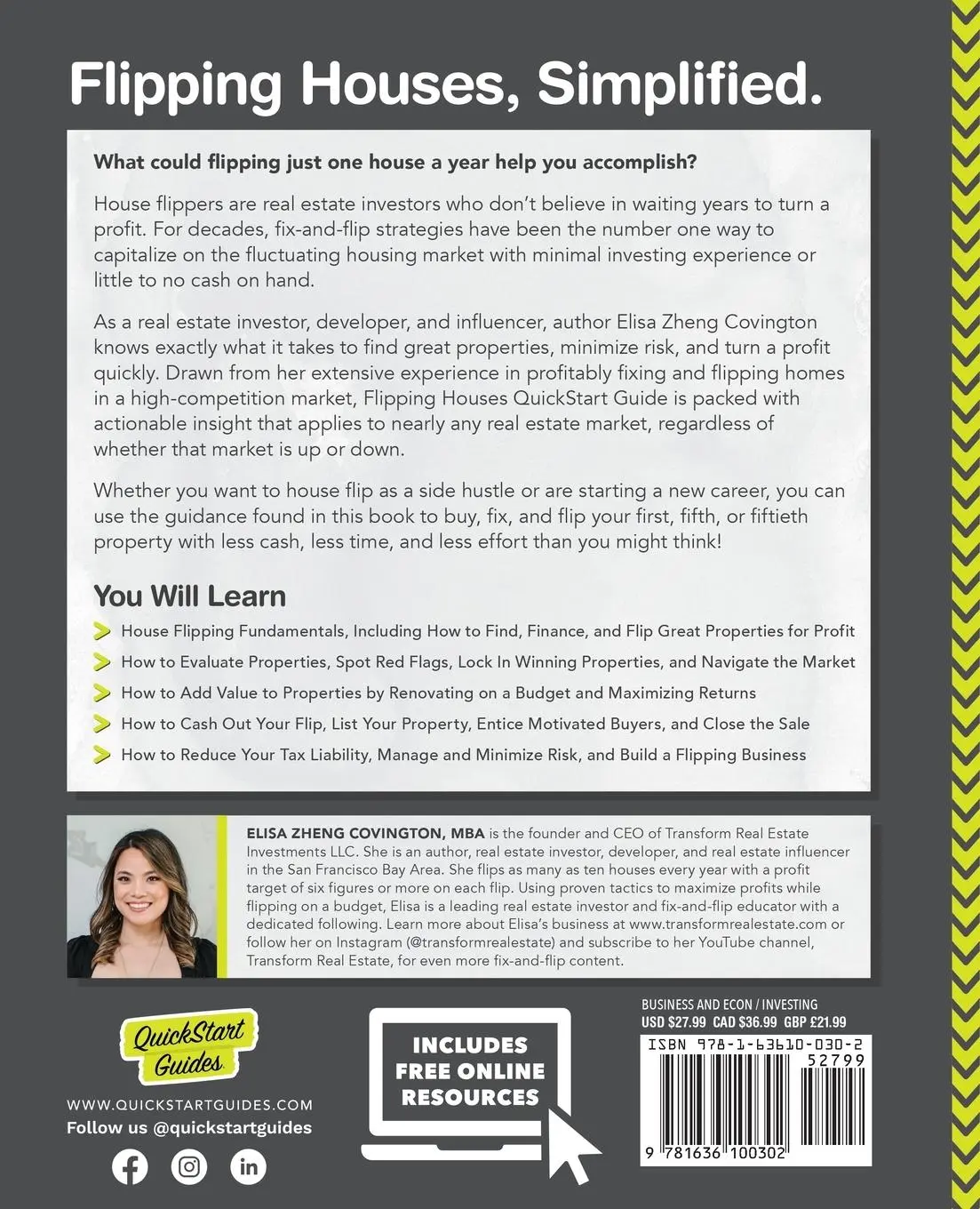 Rückseite: 9781636100302 | Flipping Houses QuickStart Guide | Elisa Zheng Covington | Taschenbuch