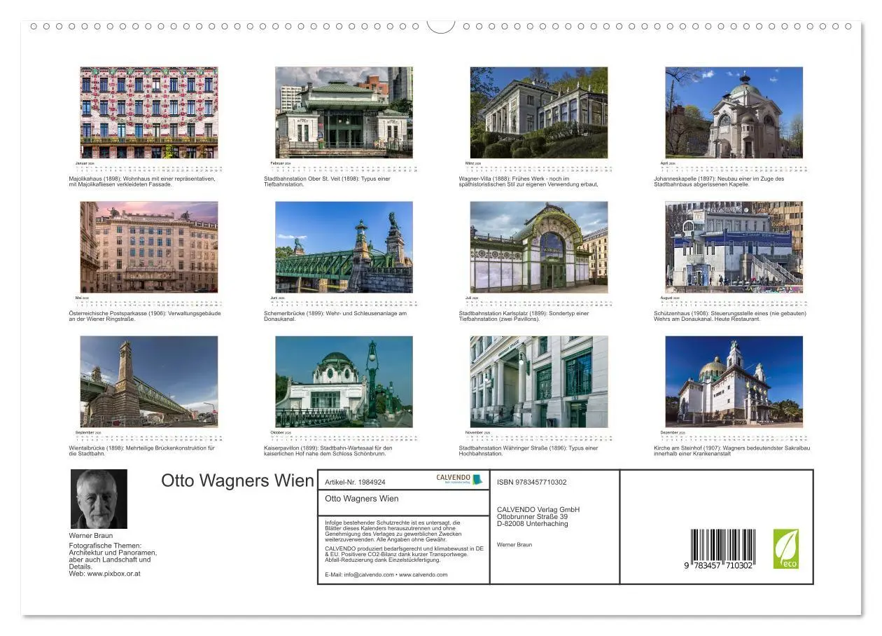 Bild: 9783457710302 | Otto Wagners Wien (hochwertiger Premium Wandkalender 2026 DIN A2...