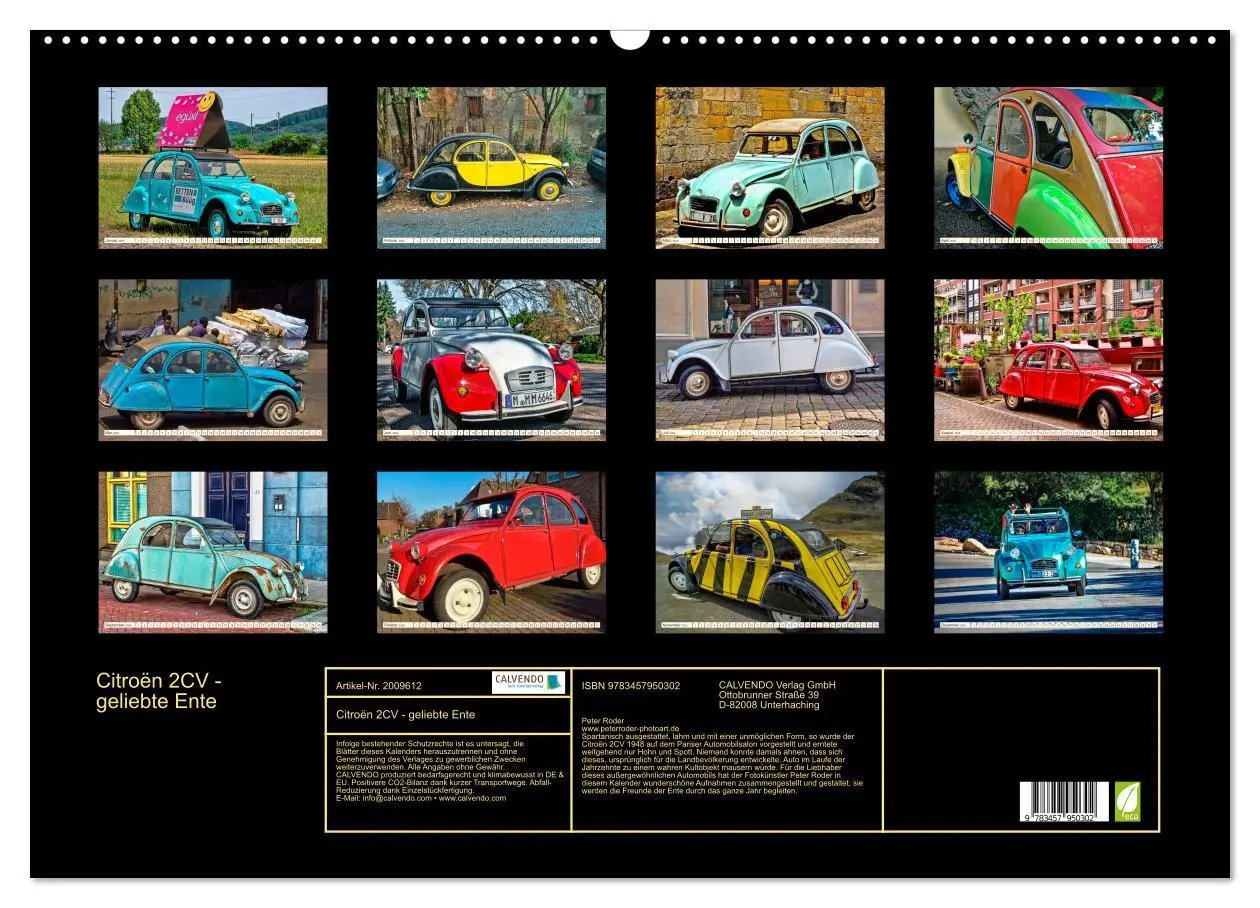 Bild: 9783457950302 | Citroën 2CV - geliebte Ente (Wandkalender 2026 DIN A2 quer),...