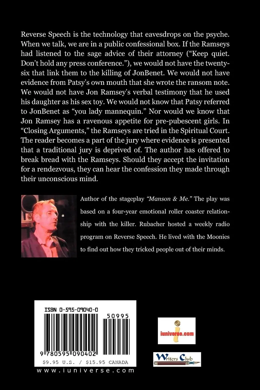Rückseite: 9780595090402 | JonBenet Knows Evil Love | Richard Rubacher | Taschenbuch | Englisch