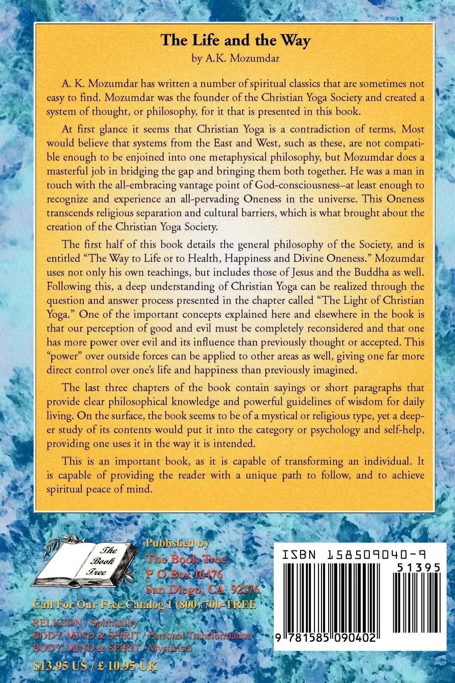 Rückseite: 9781585090402 | The Life and the Way | The Christian Yoga Metaphysics | A. K. Mozumdar