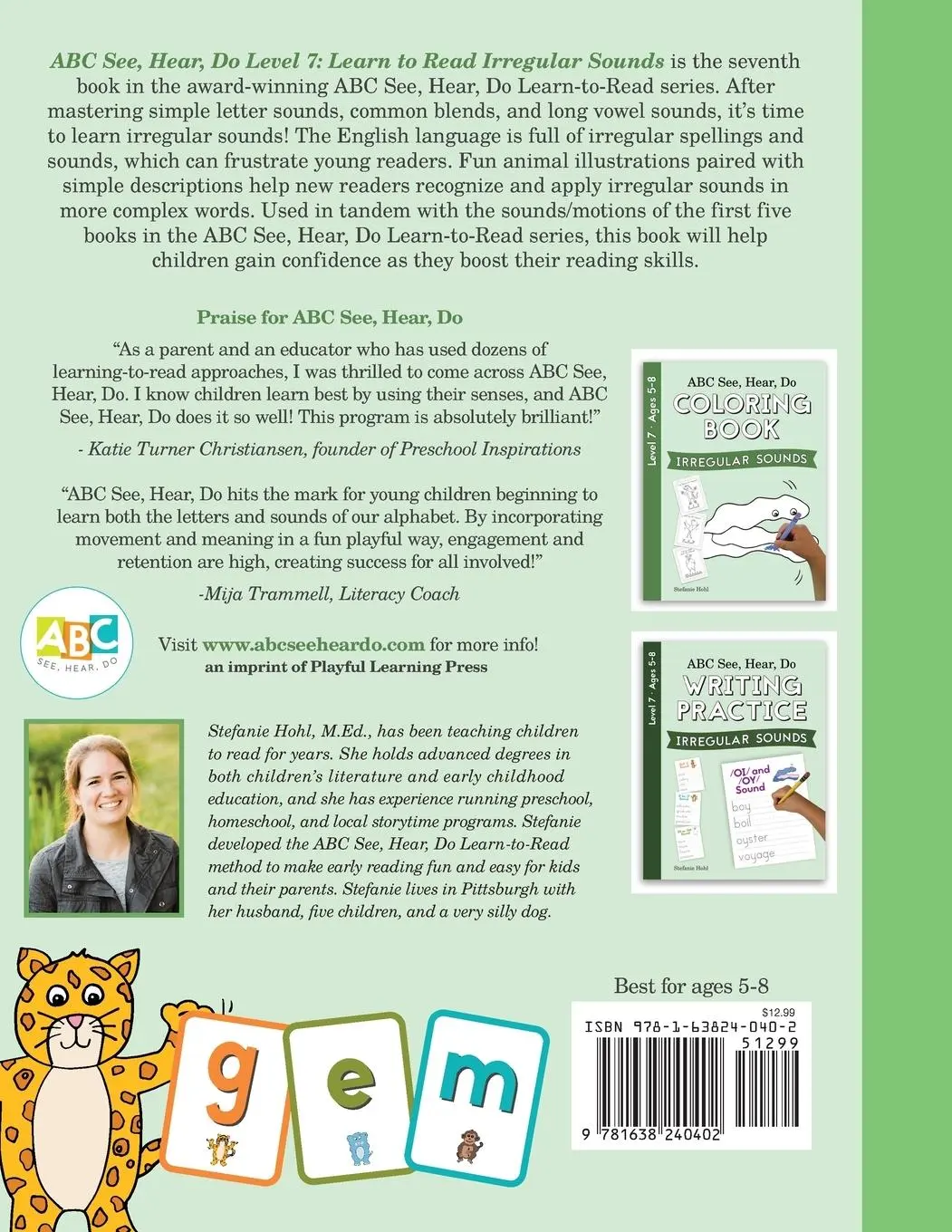 Rückseite: 9781638240402 | ABC See, Hear, Do Level 7 | Learn to Read Irregular Sounds | Hohl