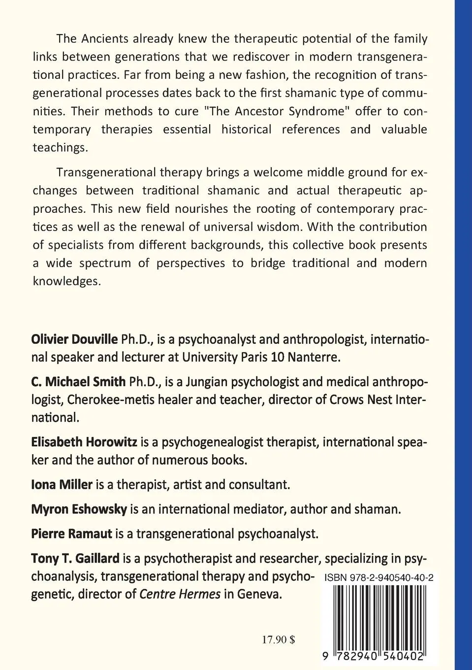 Rückseite: 9782940540402 | Shamanism, Ancestors and Transgenerational Therapy | Gaillard (u. a.)