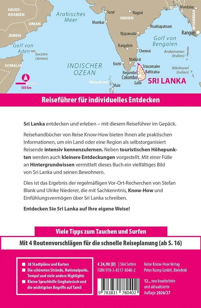Bild: 9783831780402 | Reise Know-How Reiseführer Sri Lanka | Stefan Blank (u. a.) | Buch