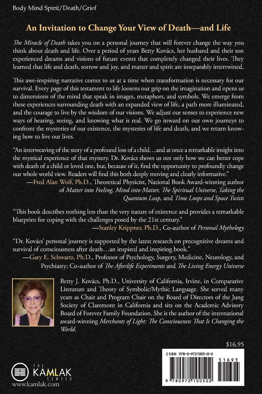 Rückseite: 9780972100502 | The Miracle of Death | There Is Nothing But Life | Betty J. Kovacs