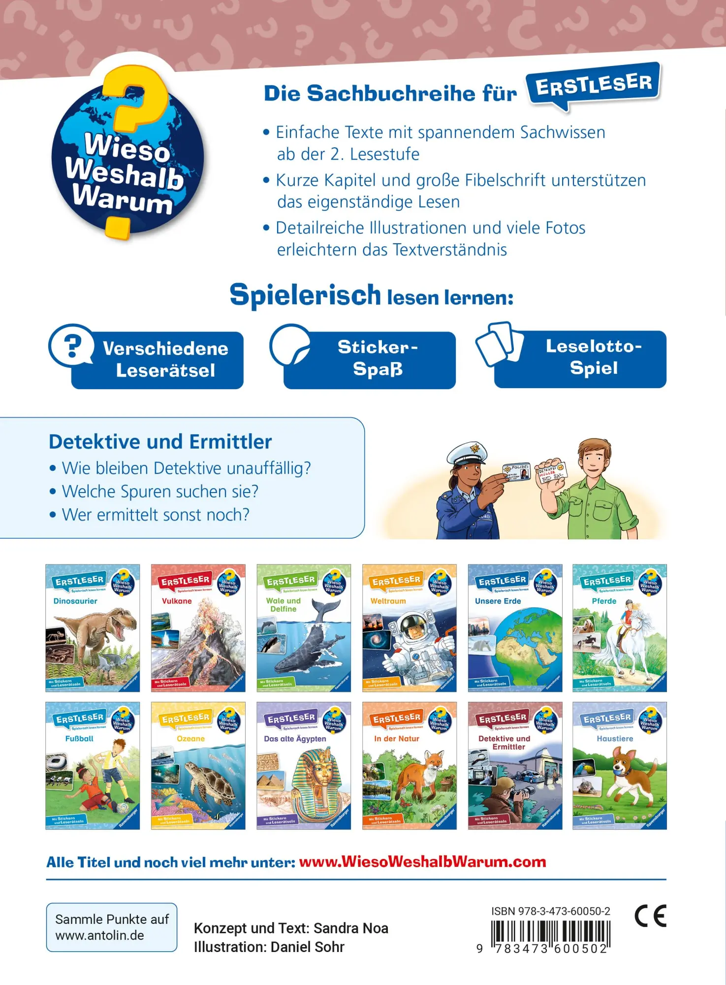 Rückseite: 9783473600502 | Wieso? Weshalb? Warum? Erstleser, Band 11 - Detektive und Ermittler