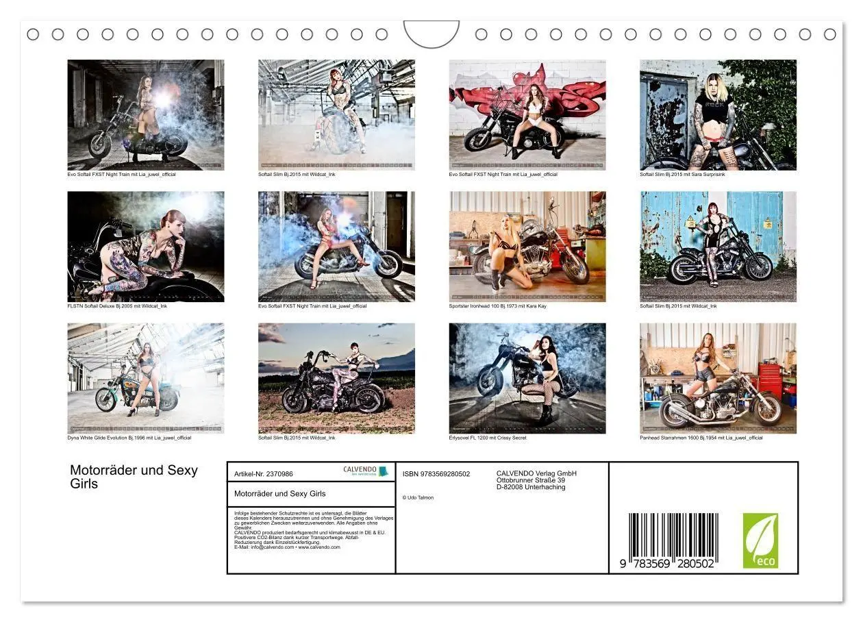 Bild: 9783569280502 | Motorräder und Sexy Girls (Wandkalender 2027 DIN A4 quer), CALVENDO...