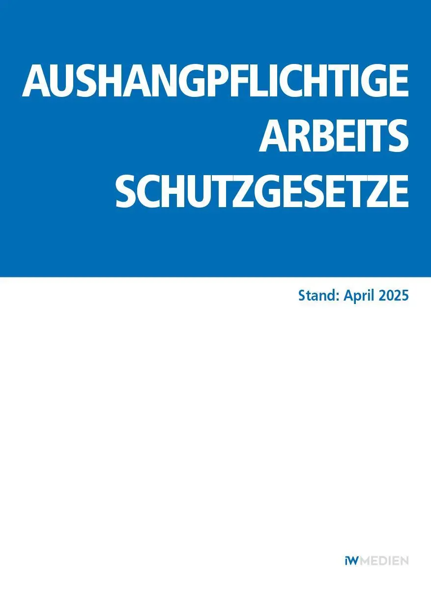 Cover: 9783602150502 | Aushangpflichtige Arbeitsschutzgesetze | Stand: April 2025 | Buch