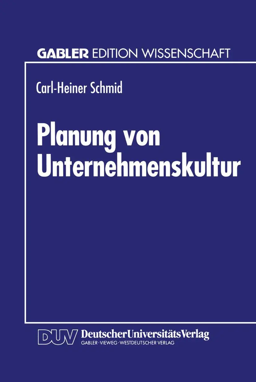 Cover: 9783824460502 | Planung von Unternehmenskultur | Carl-Heiner Schmid | Taschenbuch