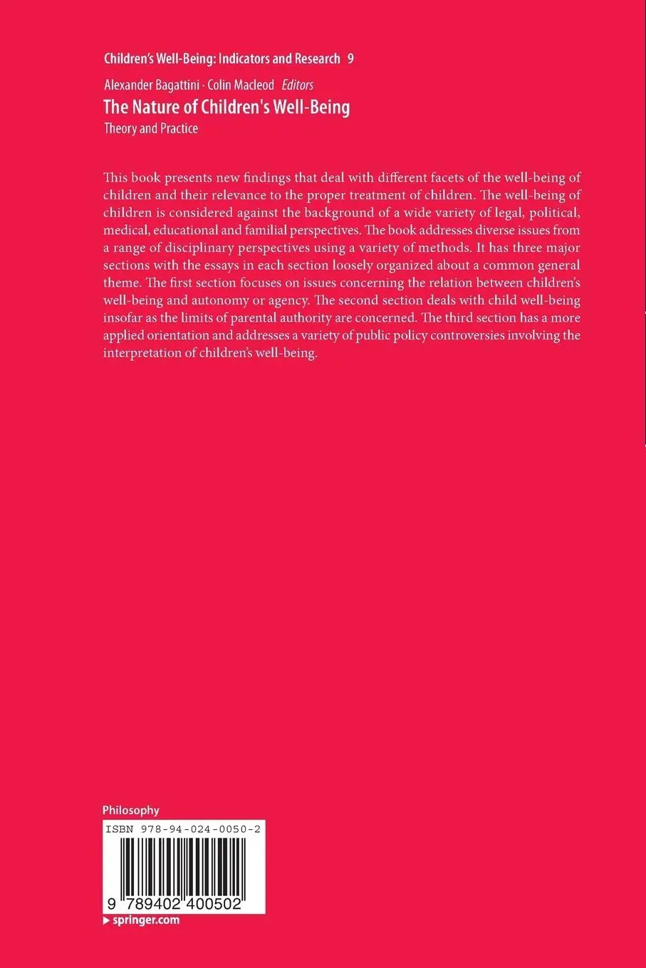 Rückseite: 9789402400502 | The Nature of Children's Well-Being | Theory and Practice | Buch | xix