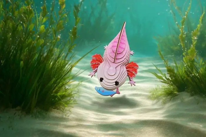 Bild: 9421036940602 | EUGY - 3D Bastelset Axolotl | Kit (Bastelset) | In Karton | 650139