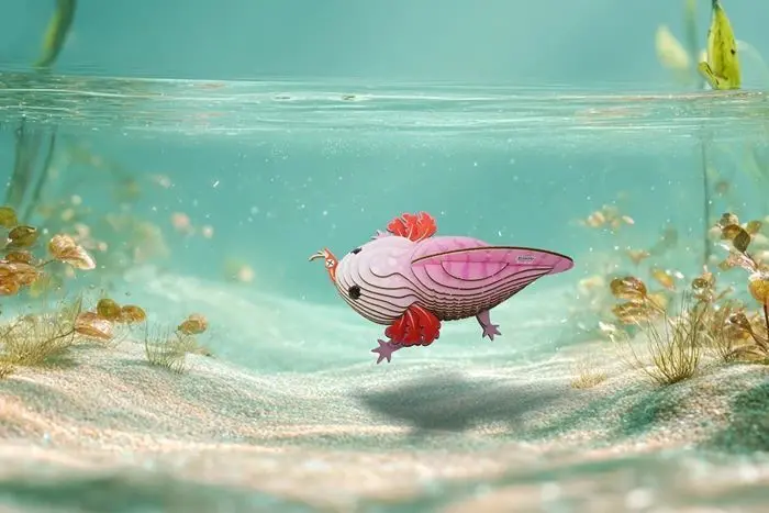 Bild: 9421036940602 | EUGY - 3D Bastelset Axolotl | Kit (Bastelset) | In Karton | 650139