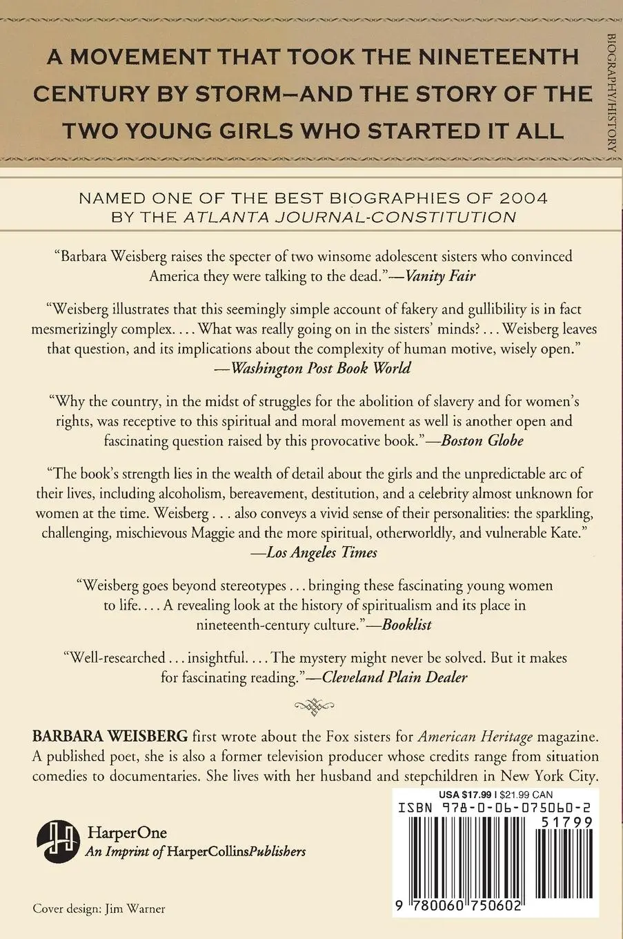 Rückseite: 9780060750602 | Talking to the Dead | Kate and Maggie Fox and the Rise of Spiritualism