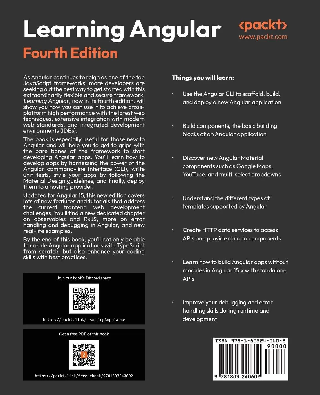 Rückseite: 9781803240602 | Learning Angular - Fourth Edition | Aristeidis Bampakos (u. a.) | Buch