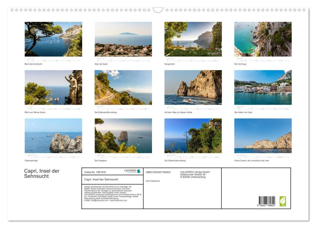Bild: 9783457780602 | Capri, Insel der Sehnsucht (Wandkalender 2026 DIN A2 quer),...