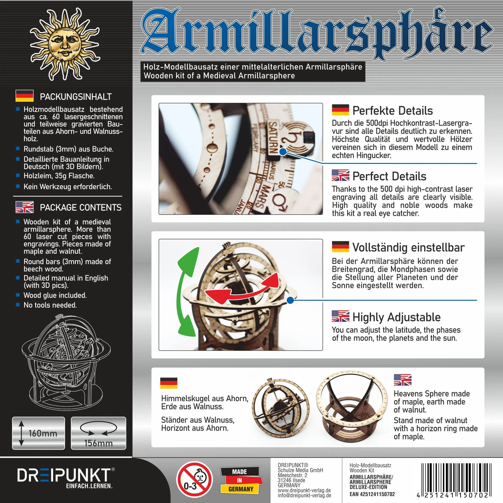 Rückseite: 4251241150702 | Bausatz Armillarsphäre Deluxe | Schulze Media GmbH | Deutsch | 2021