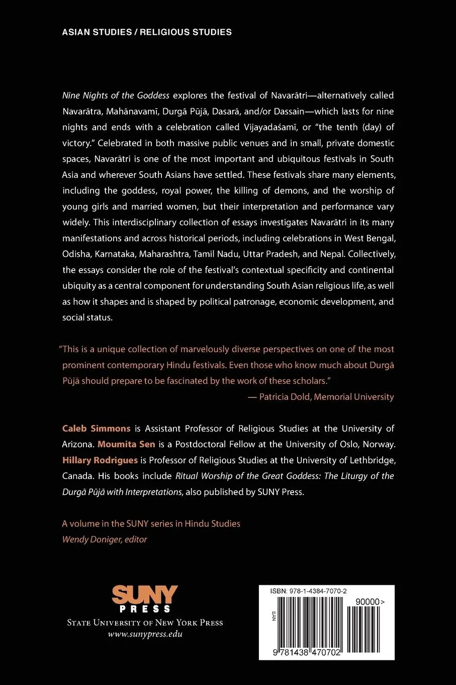 Rückseite: 9781438470702 | Nine Nights of the Goddess | The Navar¿tri Festival in South Asia
