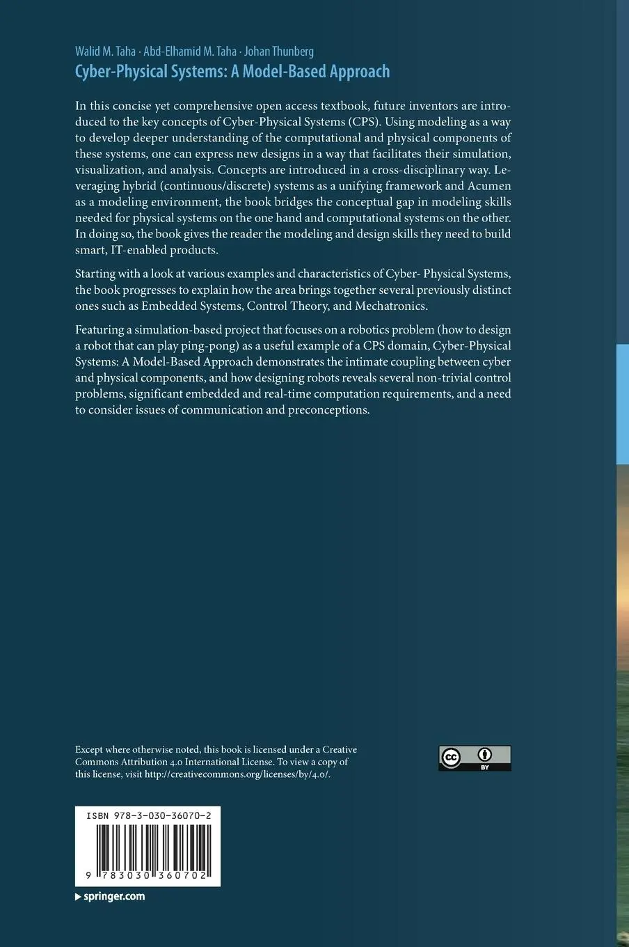Rückseite: 9783030360702 | Cyber-Physical Systems: A Model-Based Approach | Walid M. Taha (u. a.)