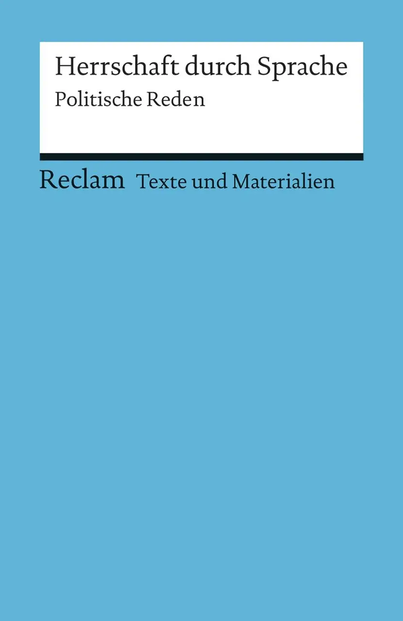 Cover: 9783150150702 | Herrschaft durch Sprache | Thomas Schirren | Taschenbuch | 192 S.