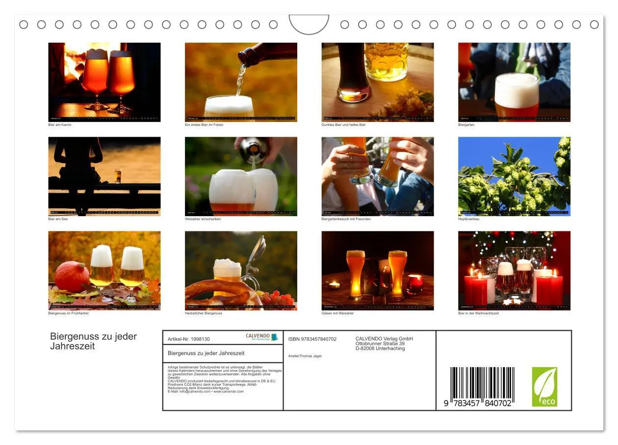 Bild: 9783457840702 | Biergenuss zu jeder Jahreszeit (Wandkalender 2026 DIN A4 quer),...