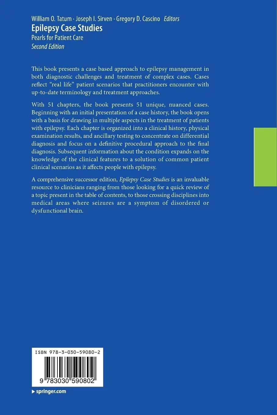 Rückseite: 9783030590802 | Epilepsy Case Studies | Pearls for Patient Care | Tatum (u. a.) | Buch