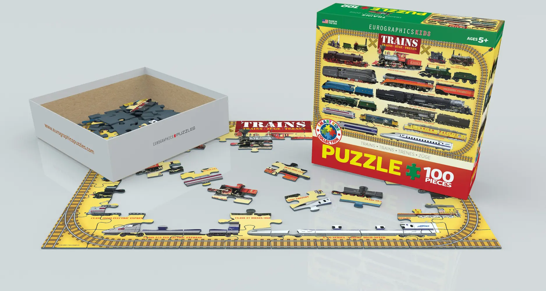 Bild: 628136610902 | Züge (Puzzle) | Spiel | In Spielebox | 6100-0090 | 2022 | Eurographics