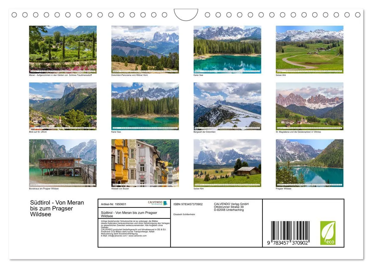 Bild: 9783457370902 | Südtirol - Von Meran bis zum Pragser Wildsee (Wandkalender 2026 DIN...