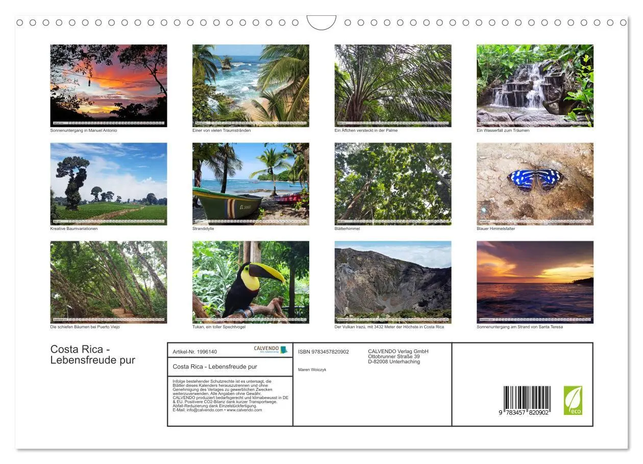 Bild: 9783457820902 | Costa Rica - Lebensfreude pur (Wandkalender 2026 DIN A3 quer),...