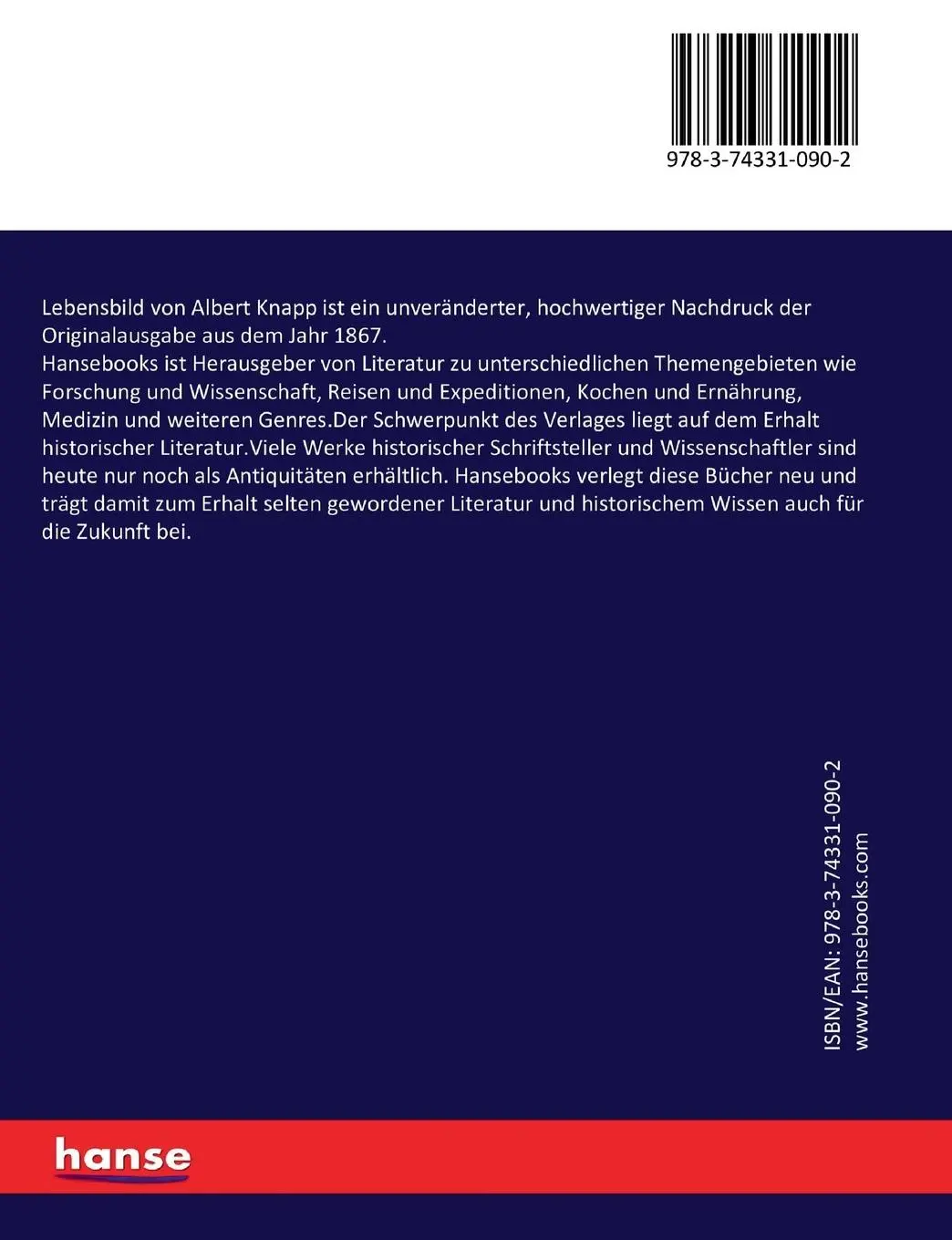 Rückseite: 9783743310902 | Lebensbild von Albert Knapp | Albert Knapp | Taschenbuch | 536 S.