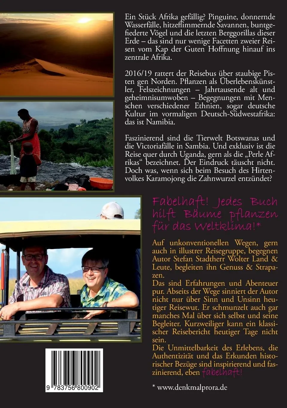 Rückseite: 9783756800902 | Fabelhafte Reise durch Namibia, Botswana, Sambia &amp; Uganda | Wolter
