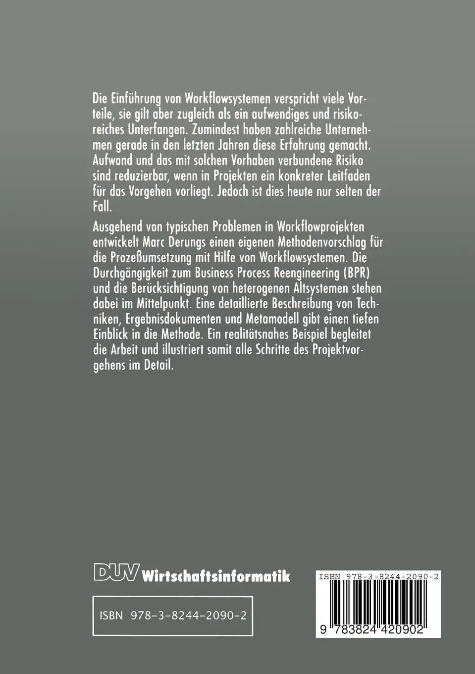 Rückseite: 9783824420902 | Kundenorientierte Workflowprojekte | Ein pragmatischer Leitfaden | xiv