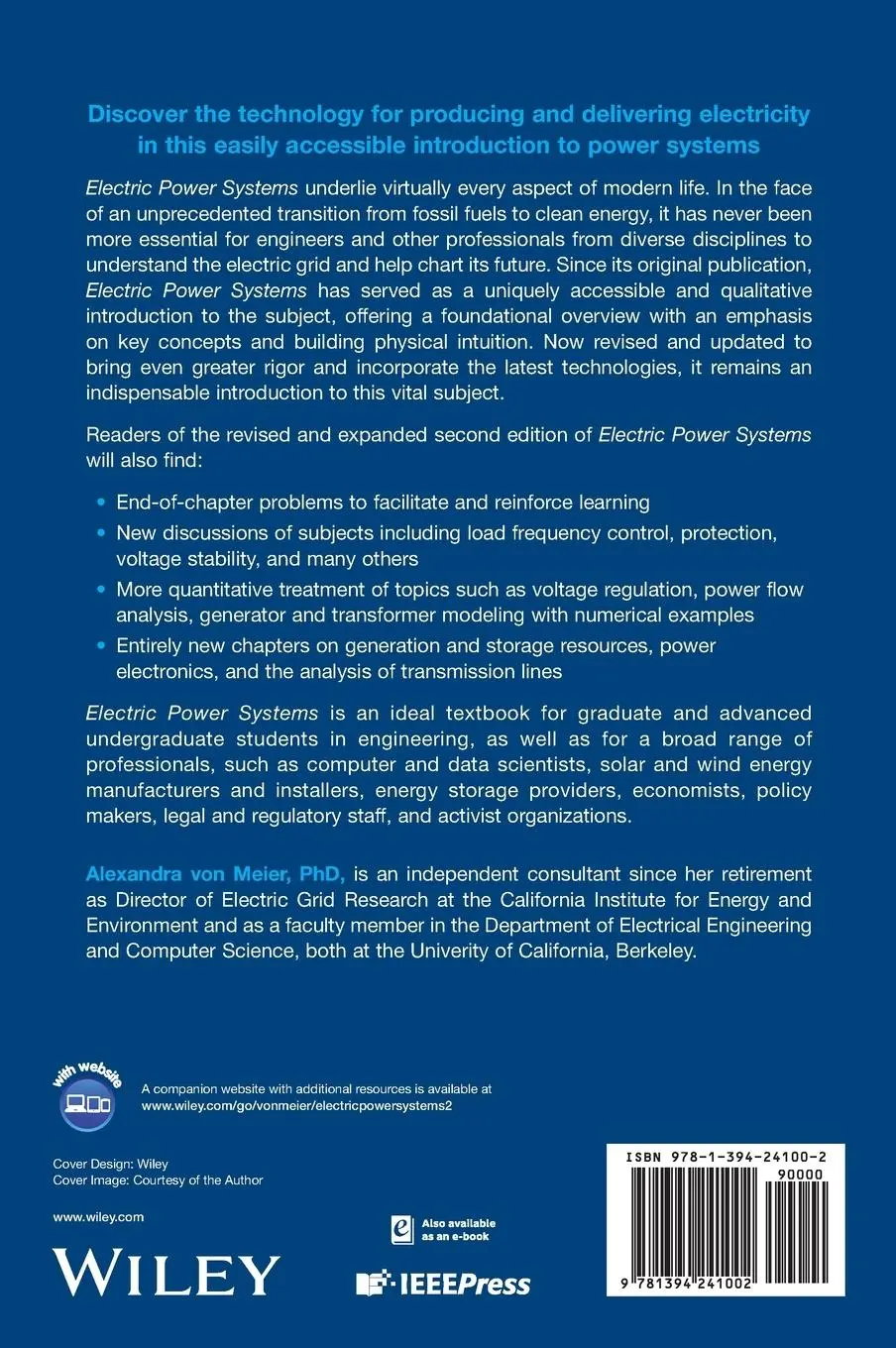 Rückseite: 9781394241002 | Electric Power Systems | A Conceptual Introduction | Meier | Buch