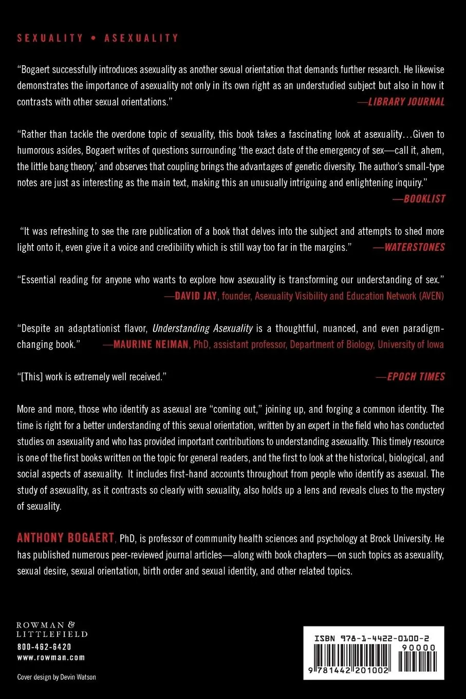 Rückseite: 9781442201002 | Understanding Asexuality | Anthony F. Bogaert | Taschenbuch | Englisch
