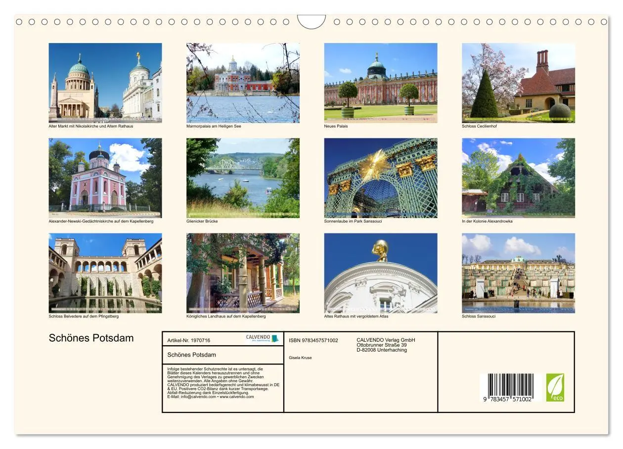 Bild: 9783457571002 | Schönes Potsdam (Wandkalender 2026 DIN A3 quer), CALVENDO...