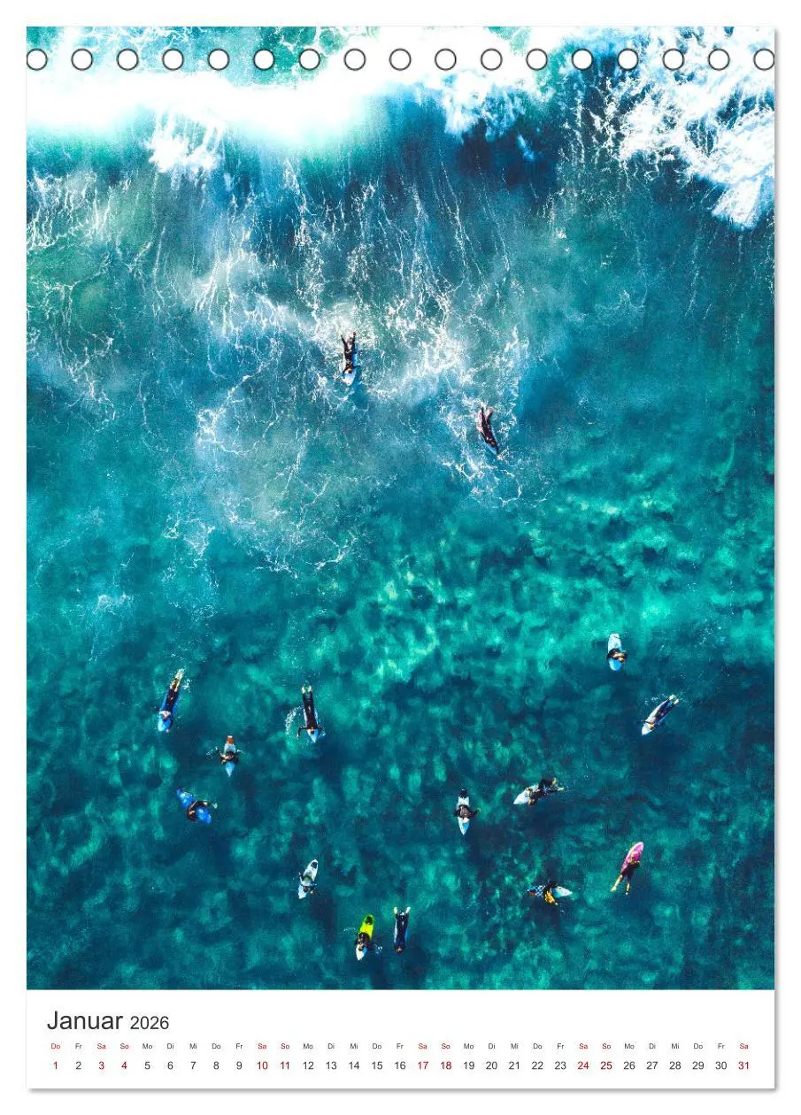 Bild: 9783516351002 | Surfen - Auf der perfekten Welle. (Tischkalender 2026 DIN A5 hoch),...