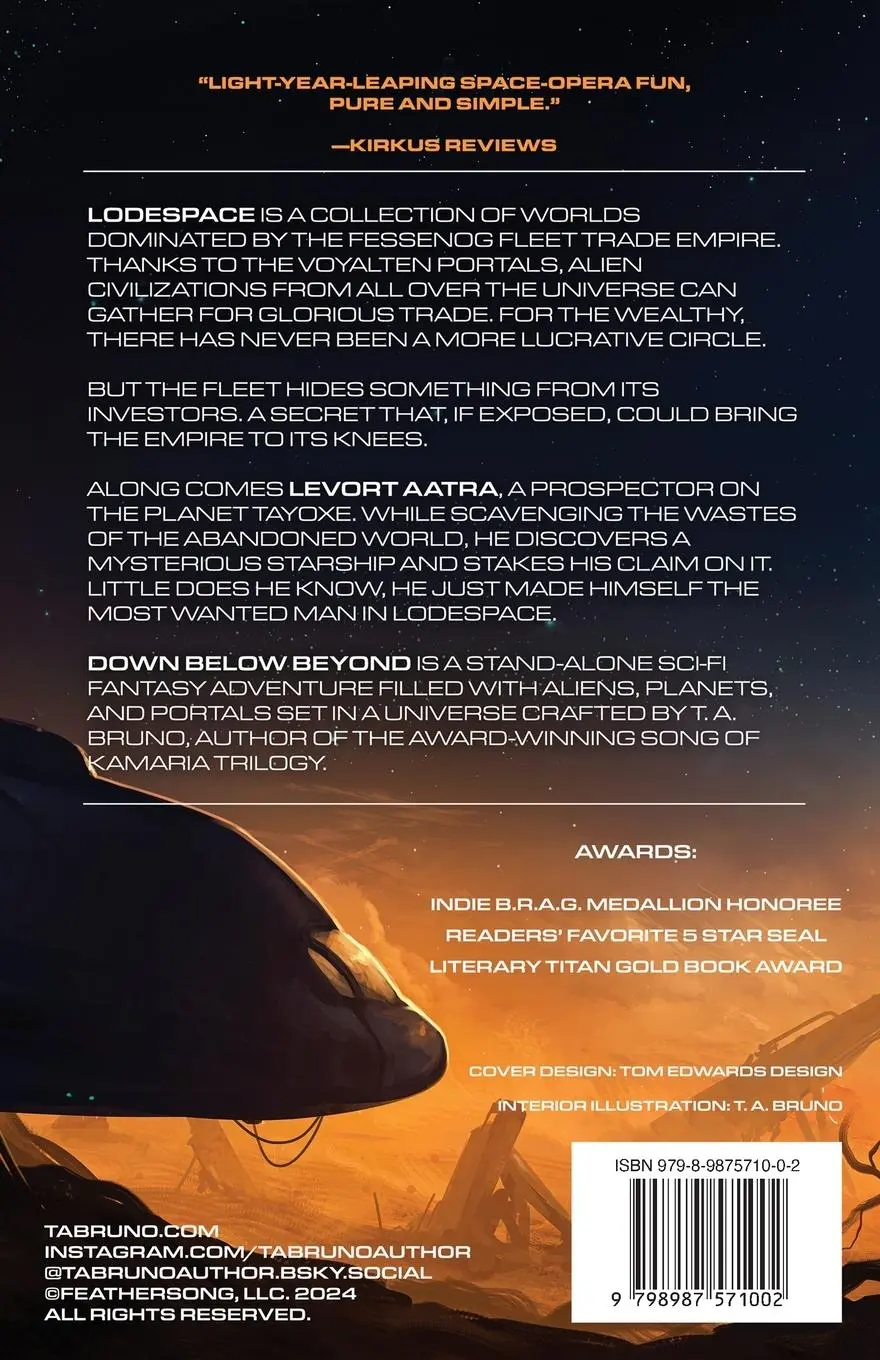 Rückseite: 9798987571002 | Down Below Beyond | T. A. Bruno | Taschenbuch | Englisch | 2023