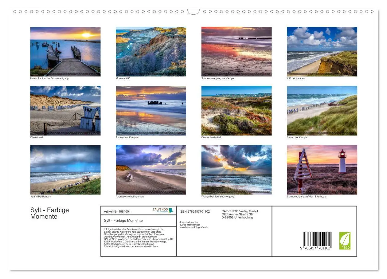 Bild: 9783457701102 | Sylt - Farbige Momente (hochwertiger Premium Wandkalender 2026 DIN...