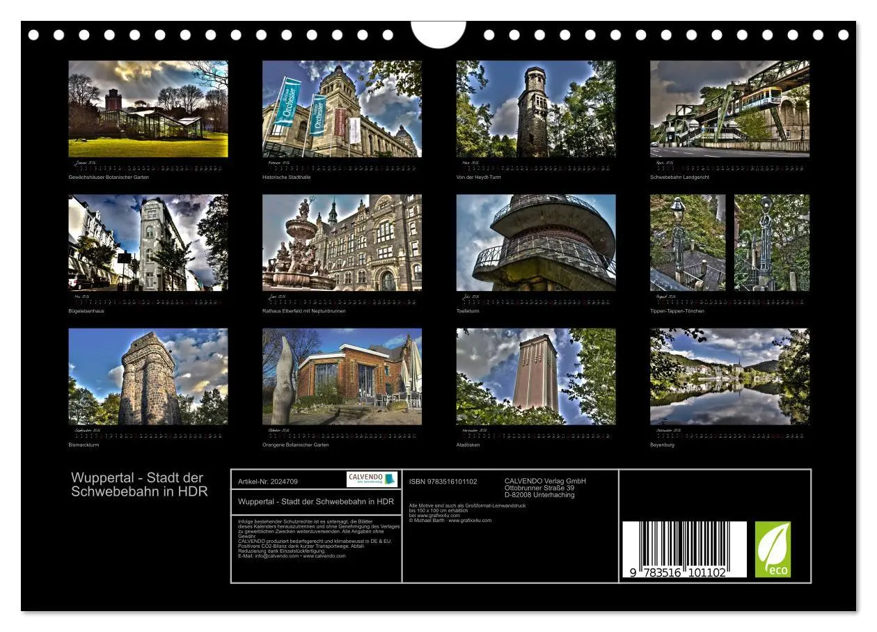Bild: 9783516101102 | Wuppertal - Stadt der Schwebebahn in HDR (Wandkalender 2026 DIN A4...