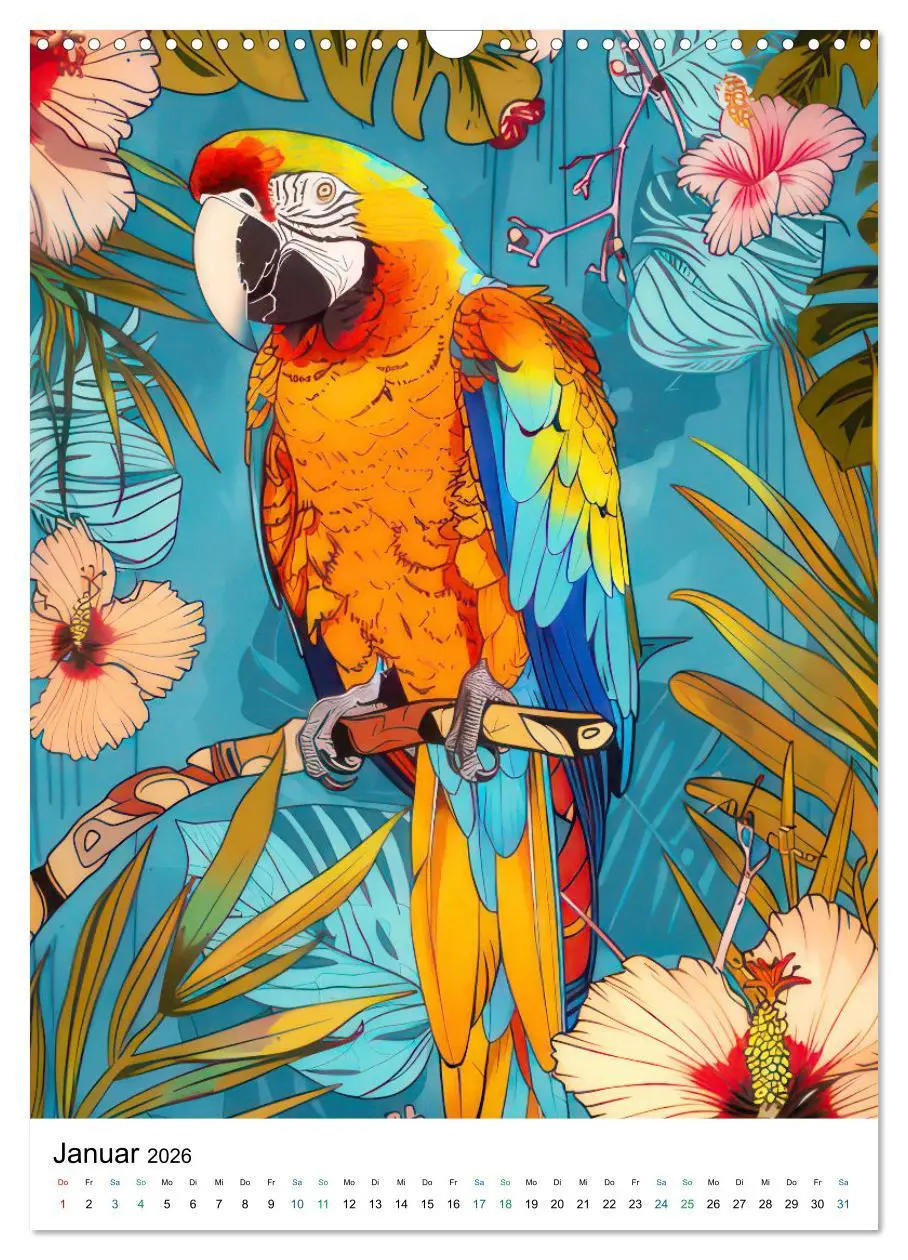 Bild: 9783516271102 | Dschungeltiere im Pop-Art Stil (Wandkalender 2026 DIN A3 hoch),...