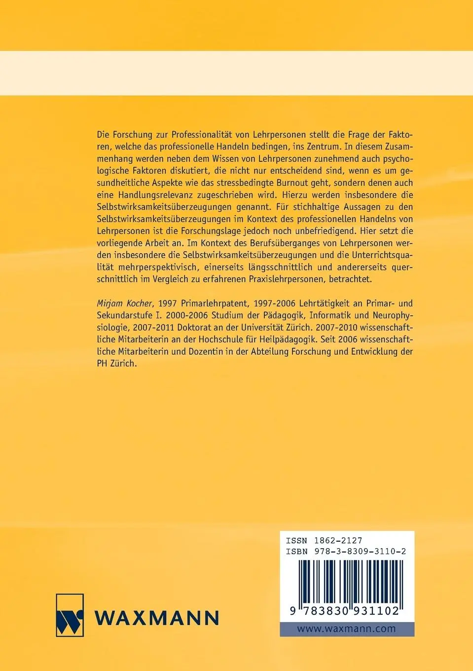 Rückseite: 9783830931102 | Selbstwirksamkeit und Unterrichtsqualität | Mirjam Kocher | Buch