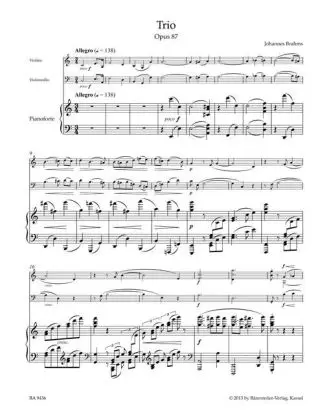 Bild: 9790006541102 | Trio für Violine, Violoncello und Klavier op. 87, Partitur und Stimmen